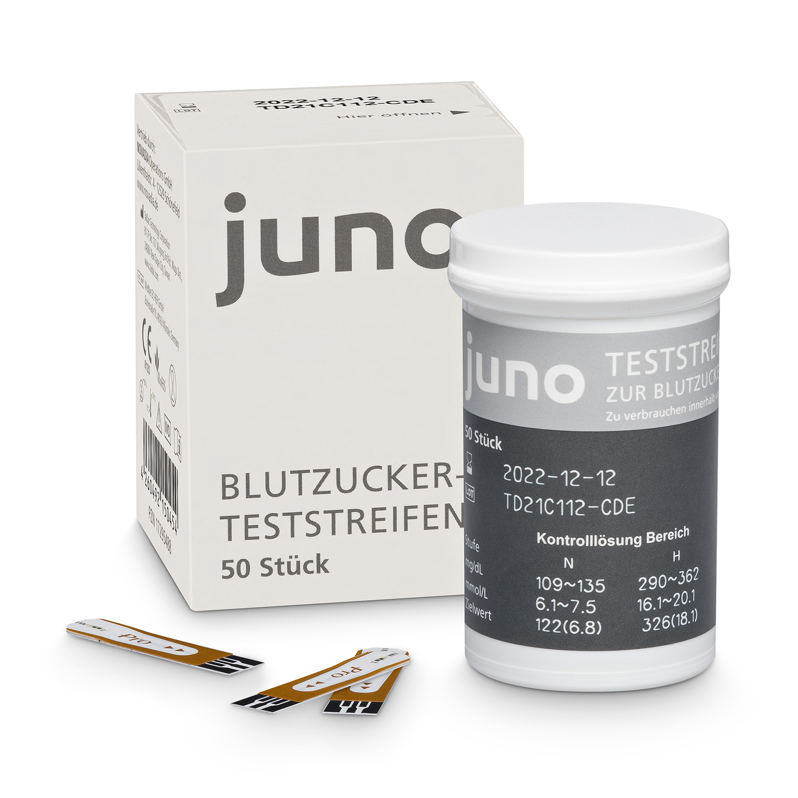 Produkt Foto: juno Blutzucker-Teststreifen